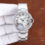 Swiss Quality Cartier Ballon Bleu Diamond 33mm Watch with Citizen Movement